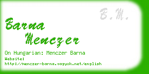 barna menczer business card